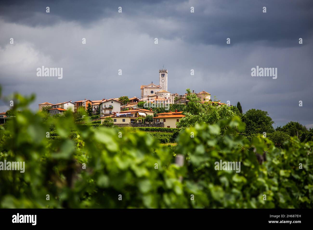 Smartno medieval village in Goriska Brda region, Slovenia. Stock Photo
