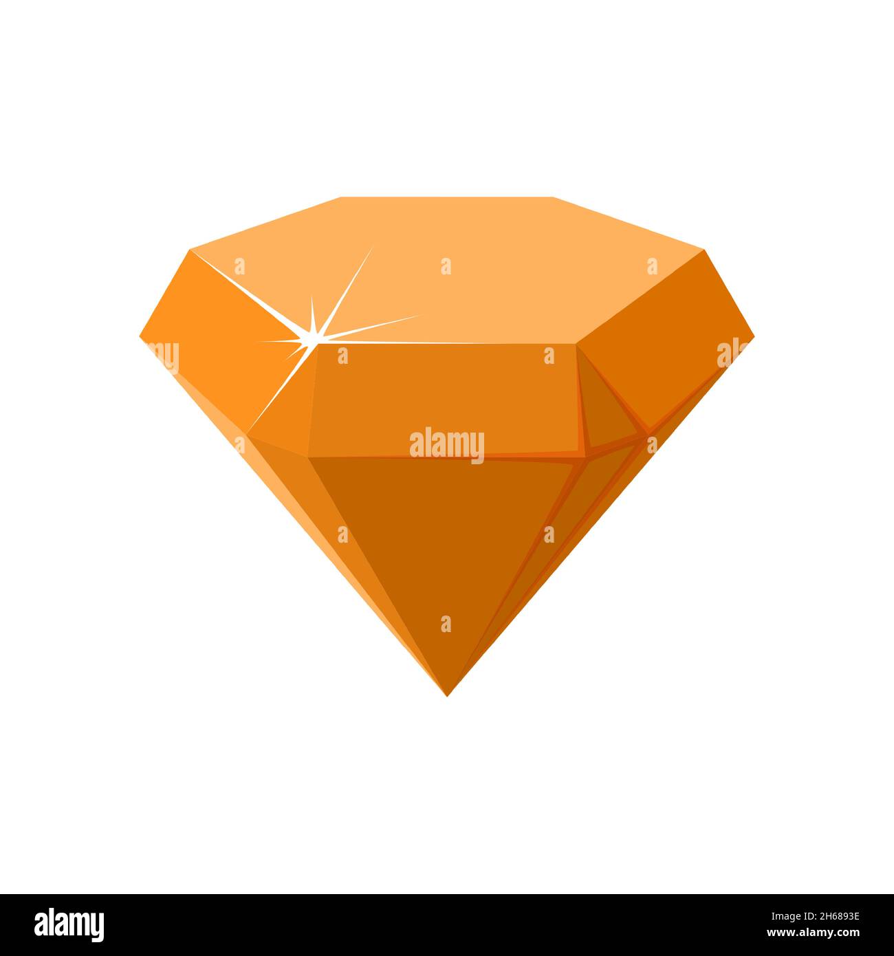 hexagon-orange-gemstone-quartz-side-view-cartoon-vector-illustration