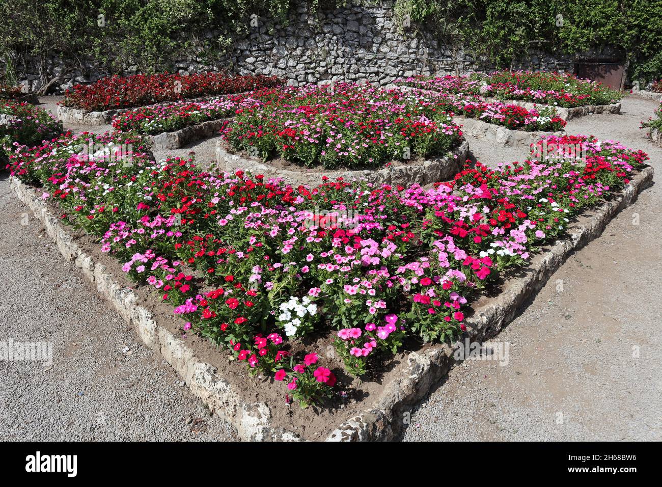 Ravello – Aiuola dei giardini di Villa Rufolo Stock Photo