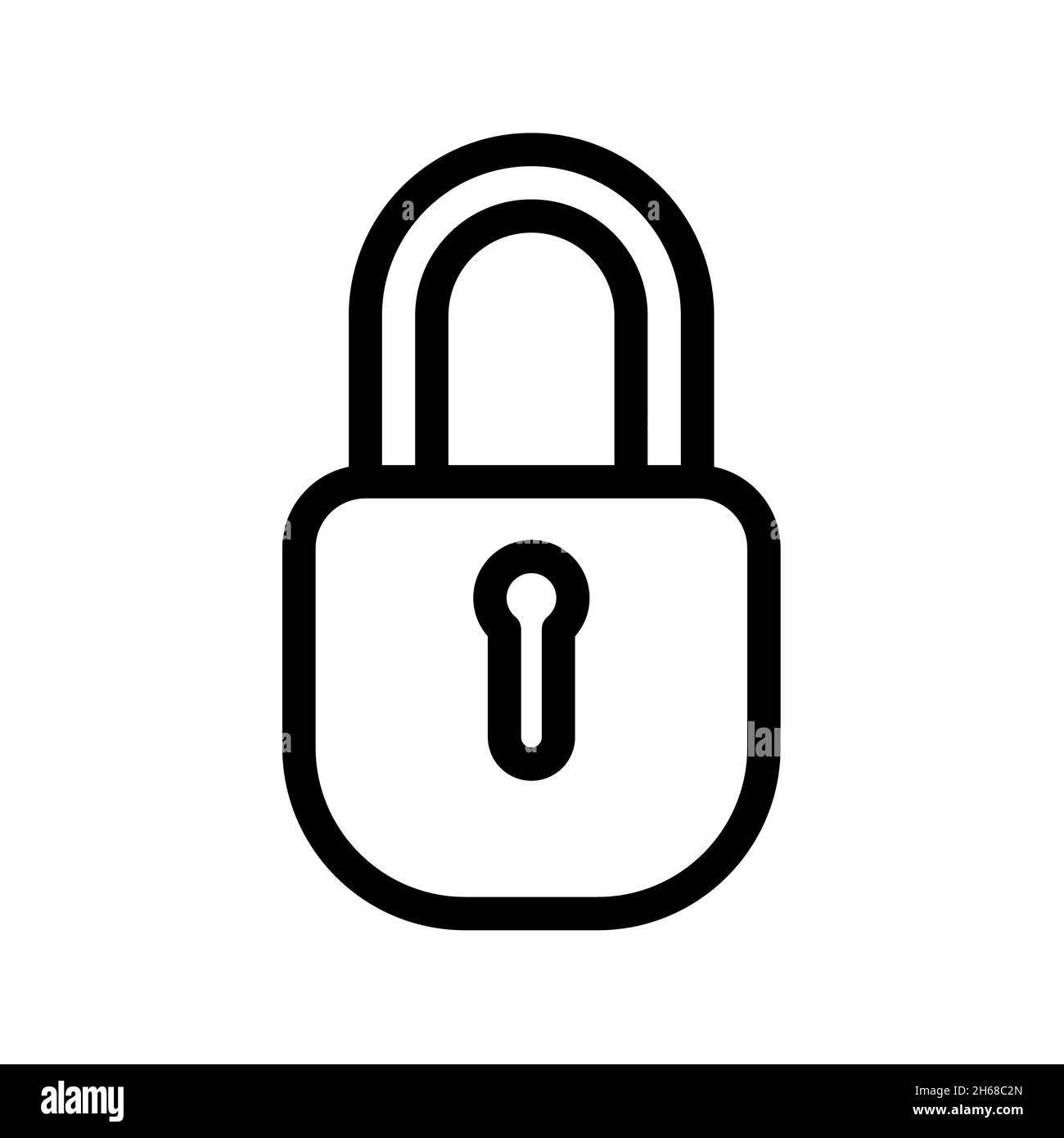 padlock security single isolated icon with outline style vector ...