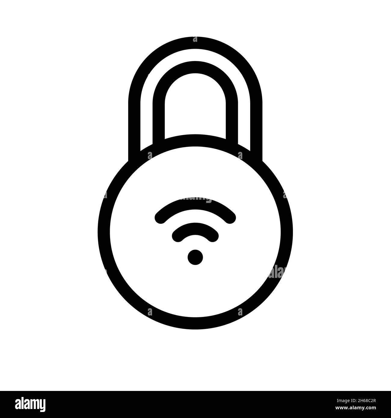 smartlock wireless padlock connectivity single isolated icon with ...