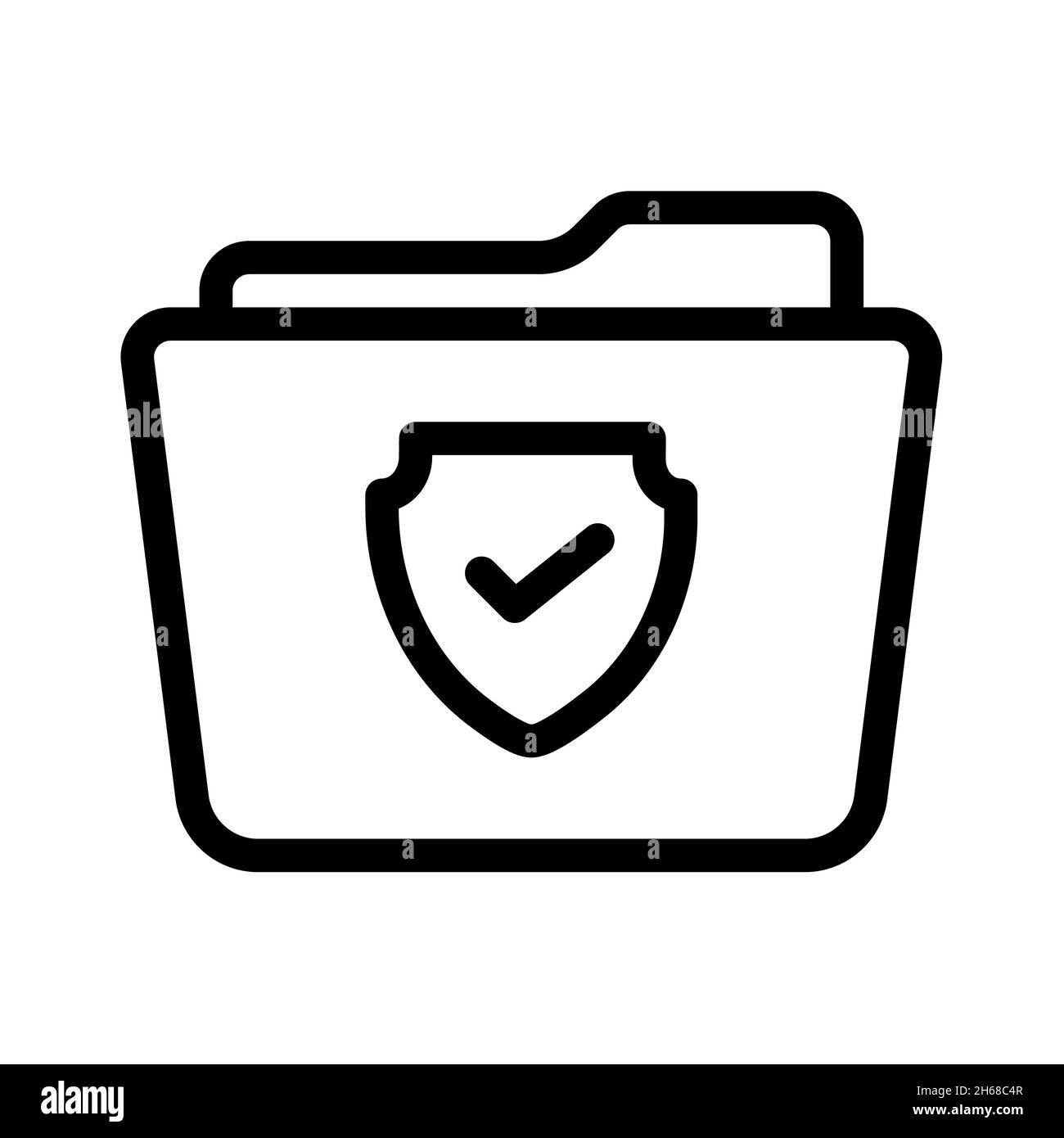 Shield file folder icon Black and White Stock Photos & Images - Alamy