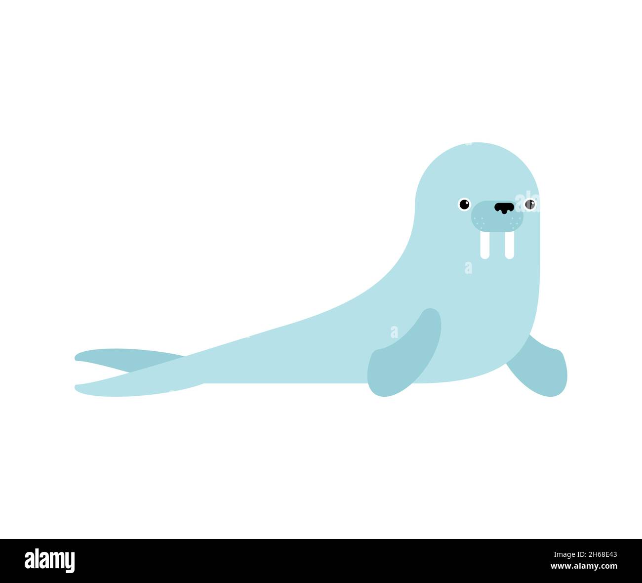 Walrus cartoon isolated. sea cow vector illustration Stock Vector