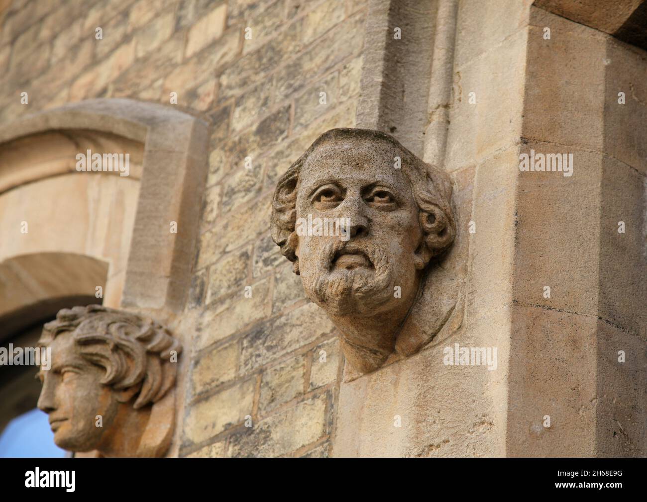 Ornate building sculpture in Cambridge England Stock Photo Alamy