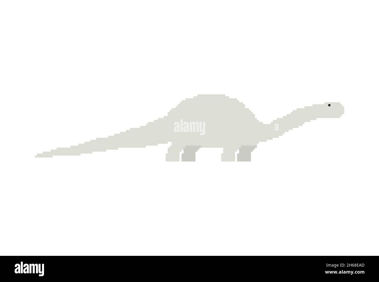 Diplodocus pixel art dinosaur. pixelated Ancient animal. 8bit Dino prehistoric monster. Beast is Jurassic period Stock Vector