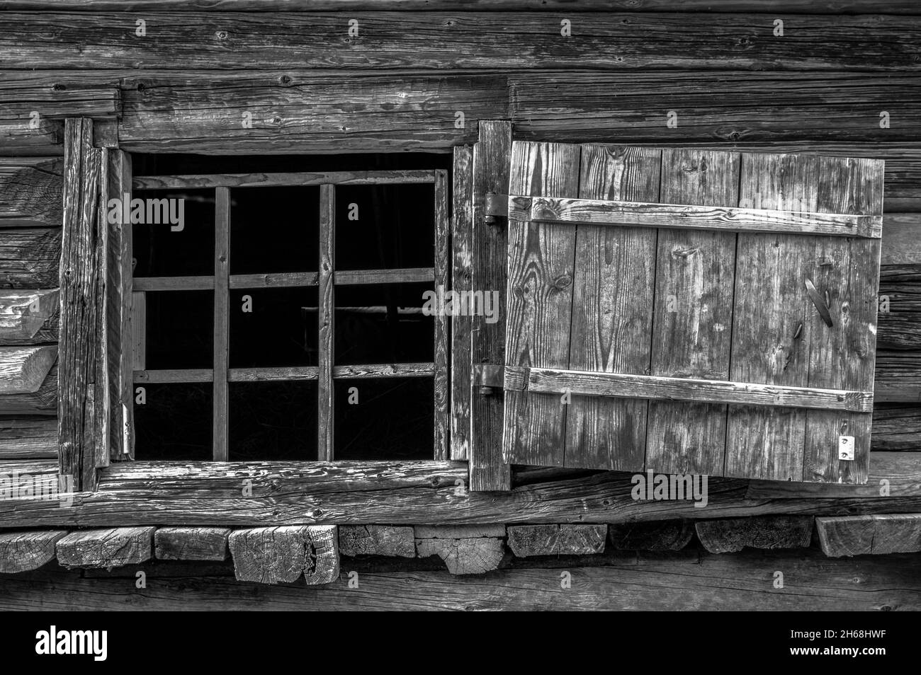 House with art in windows Black and White Stock Photos & Images - Alamy