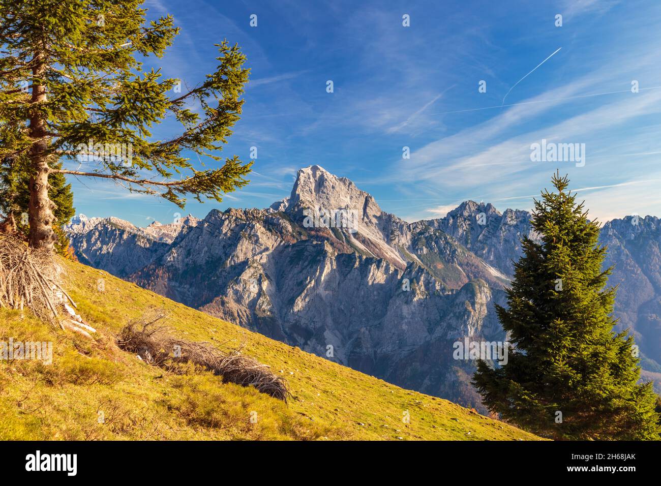 Sunny day in the carnic alps during a colorful autumn Stock Photo - Alamy