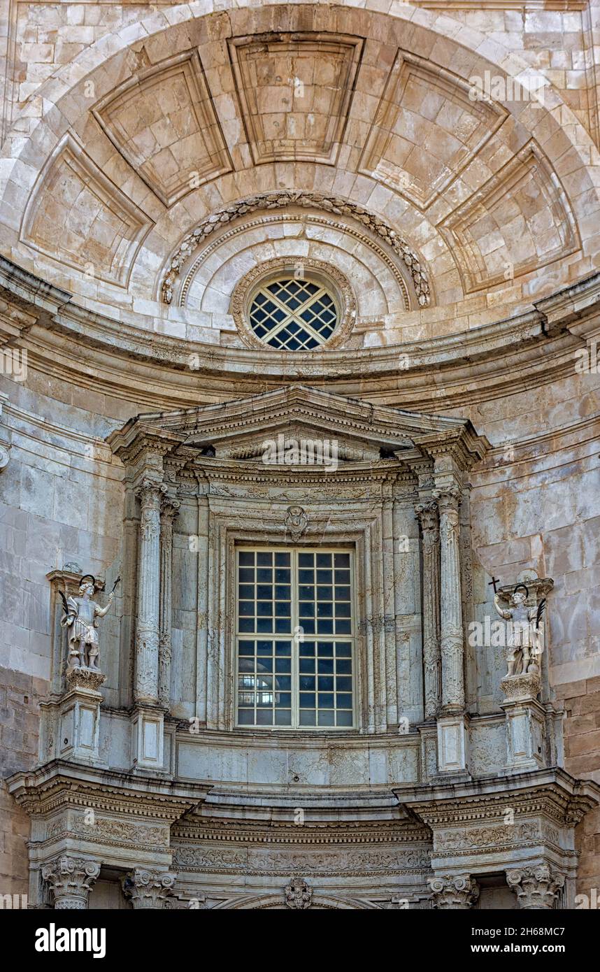 Detalle portada catedral de Cádiz, España Stock Photo