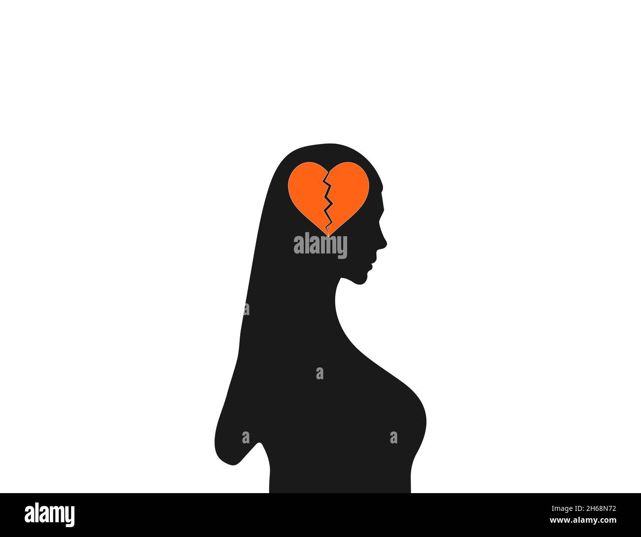 Vector illustration. Flat design. Couple broken heart icon Stock Vector ...
