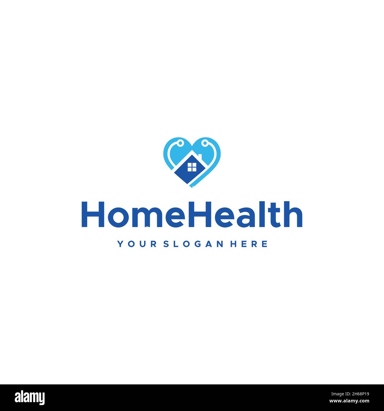 modern HomeHealth heart roof window logo design Stock Vector