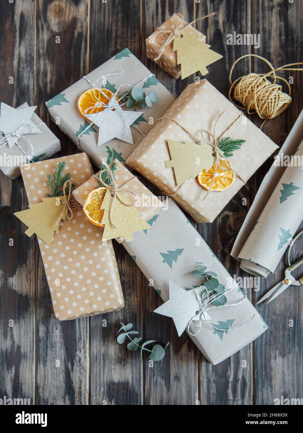 Homemade wrapped rustic brown paper hi-res stock photography and images -  Alamy