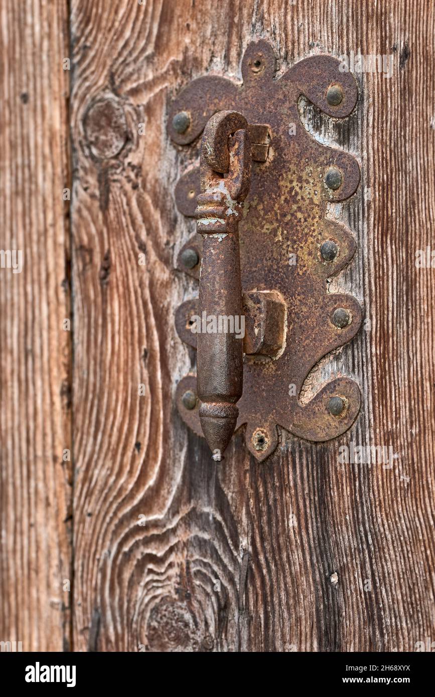 Traditional iron knocker. Faura. Comunitat Valenciana. Stock Photo