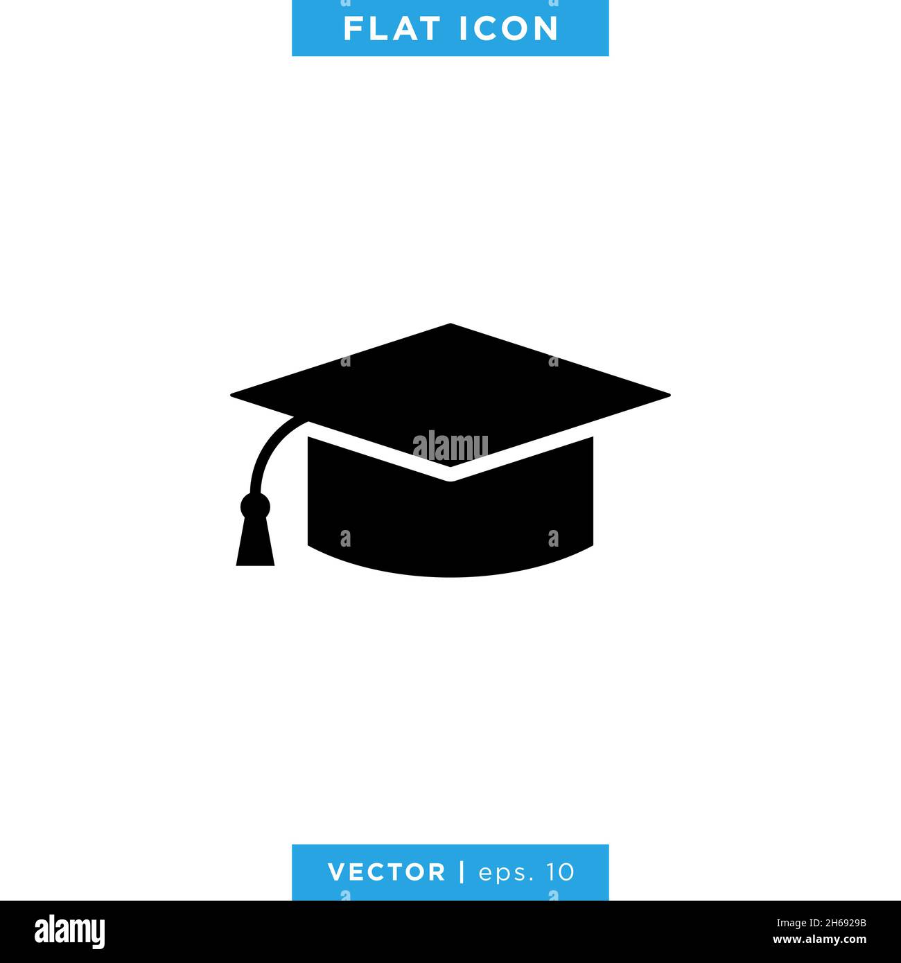 Graduation cap icon vector stock illustration design template. Stock Vector