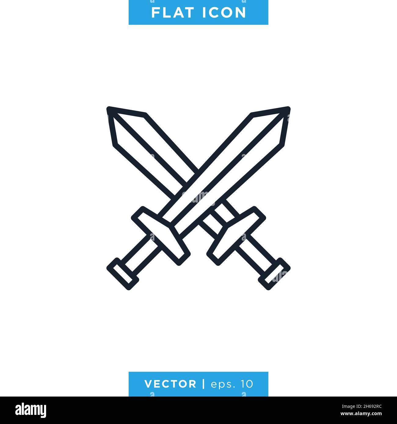 Sword icon vector stock illustration design template. Vector eps 10. Stock Vector