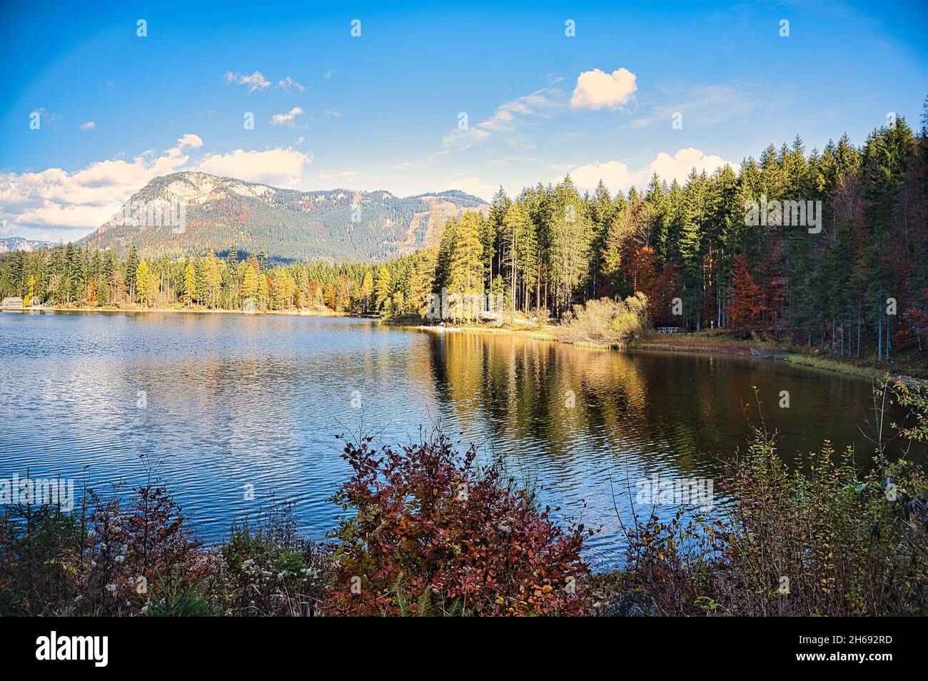 Autumn landscape at the Ödensee in Styria Stock Photo - Alamy