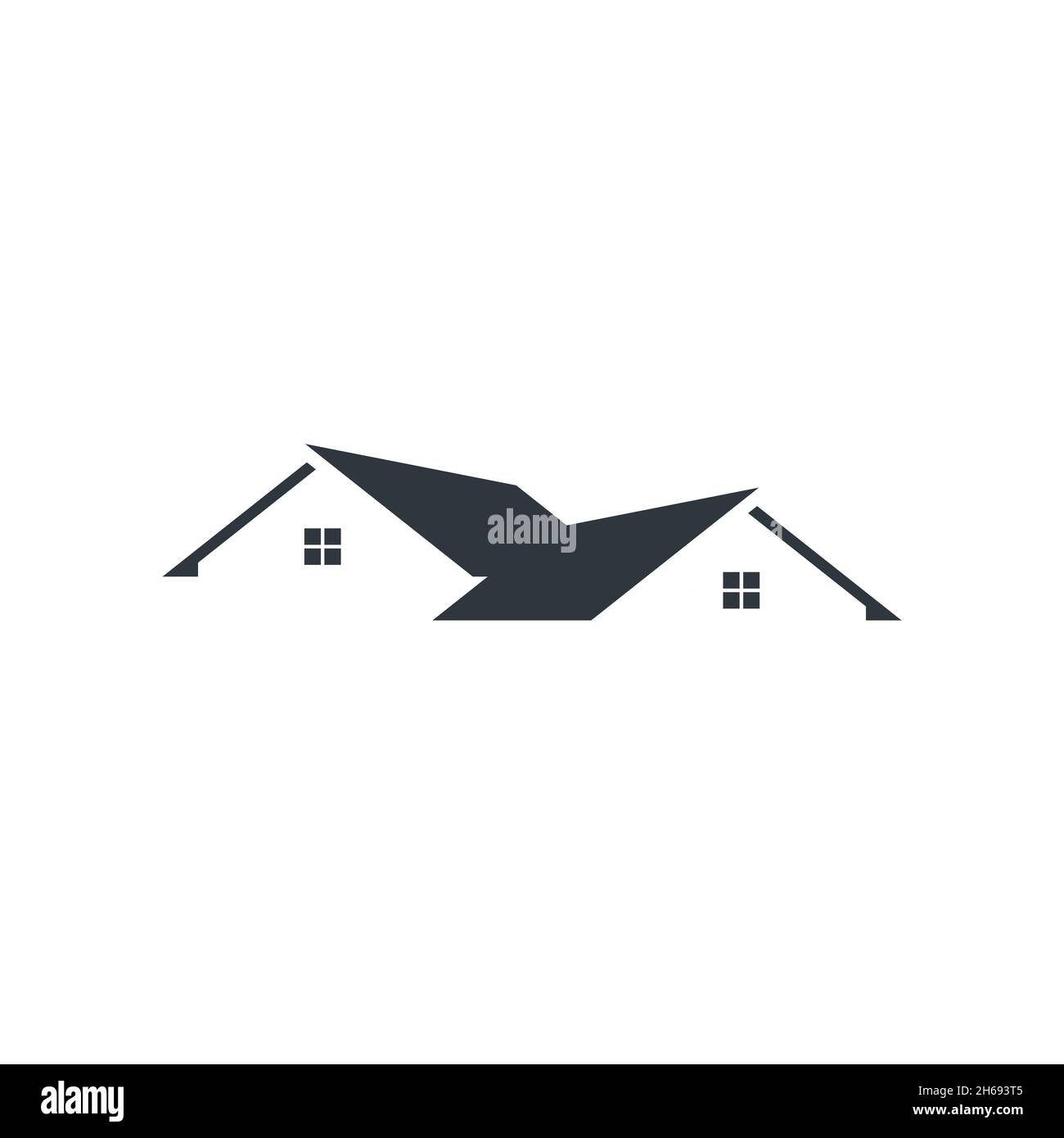 Real estate vector stock illustration logo design template. House