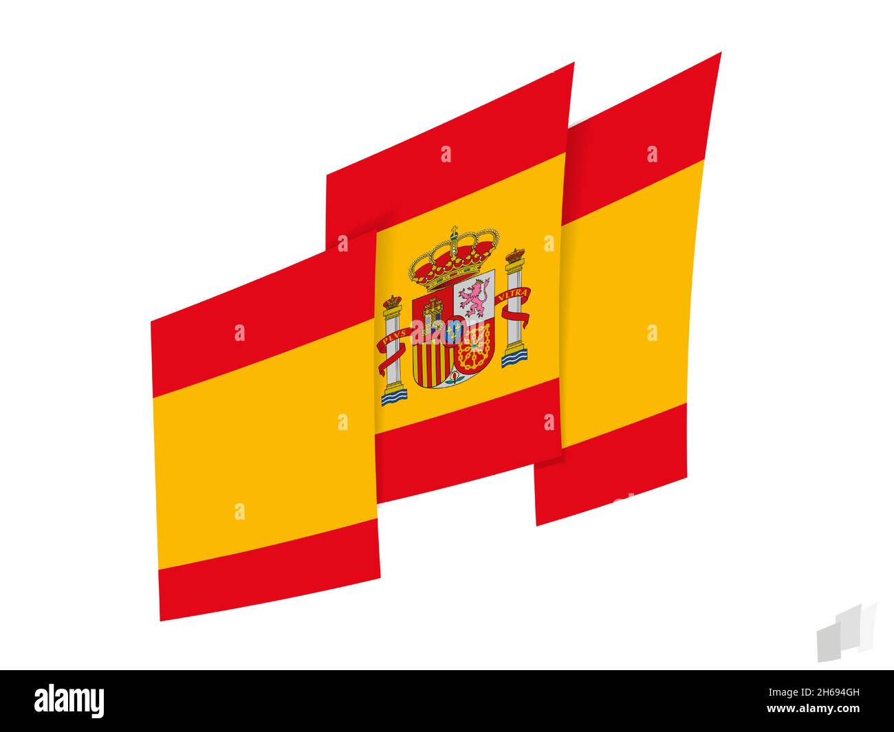 Spain flag in an abstract ripped design. Modern design of the Spain flag. Vector icon. Stock Vector