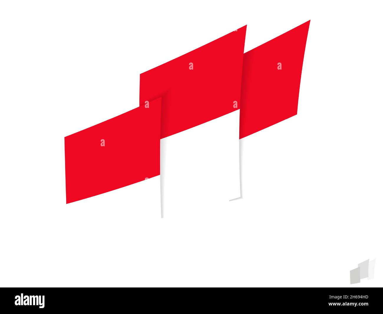 Monaco flag in an abstract ripped design. Modern design of the Monaco ...