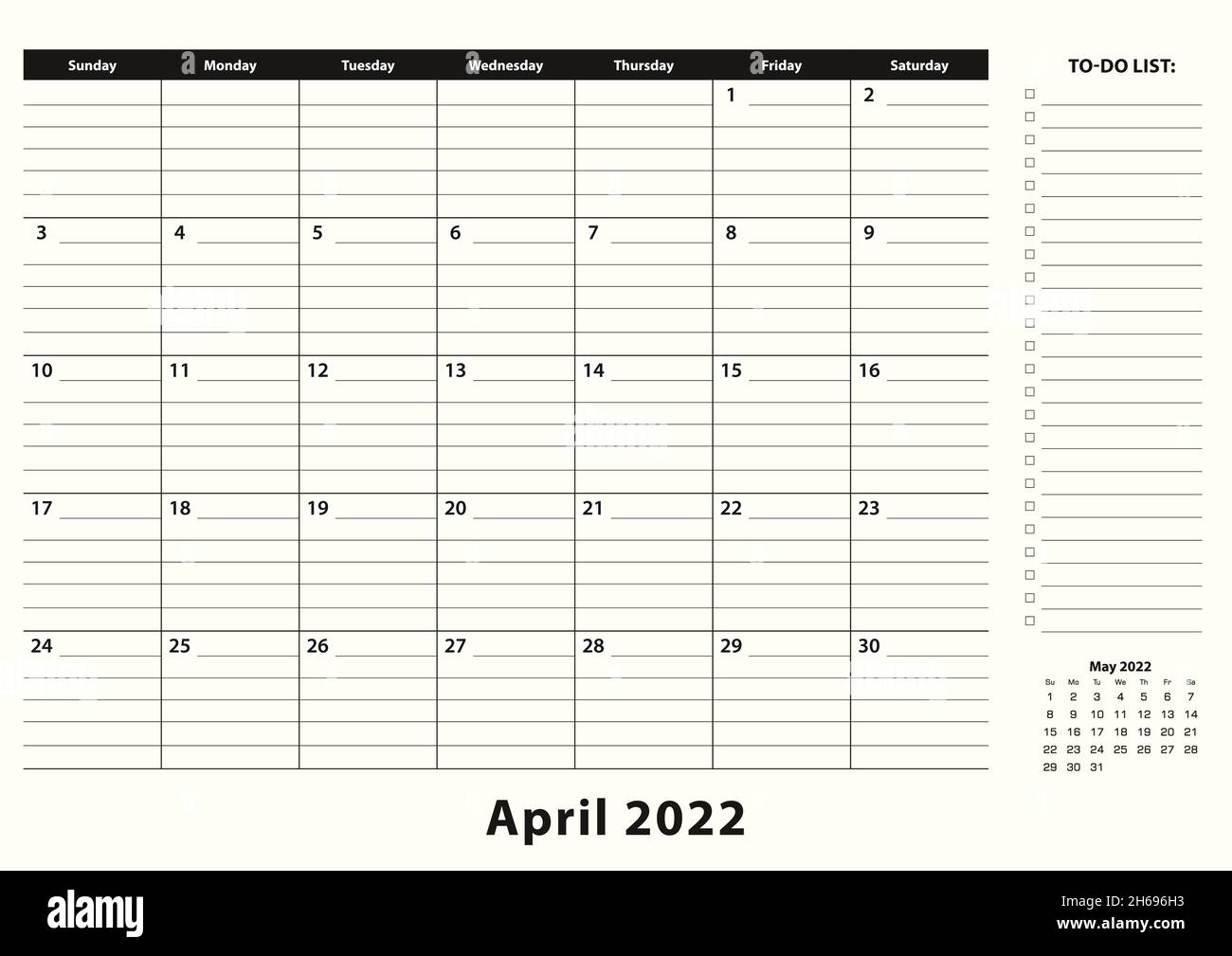 April 2022 Monthly Business Desk Pad Calendar. April 2022 calendar  