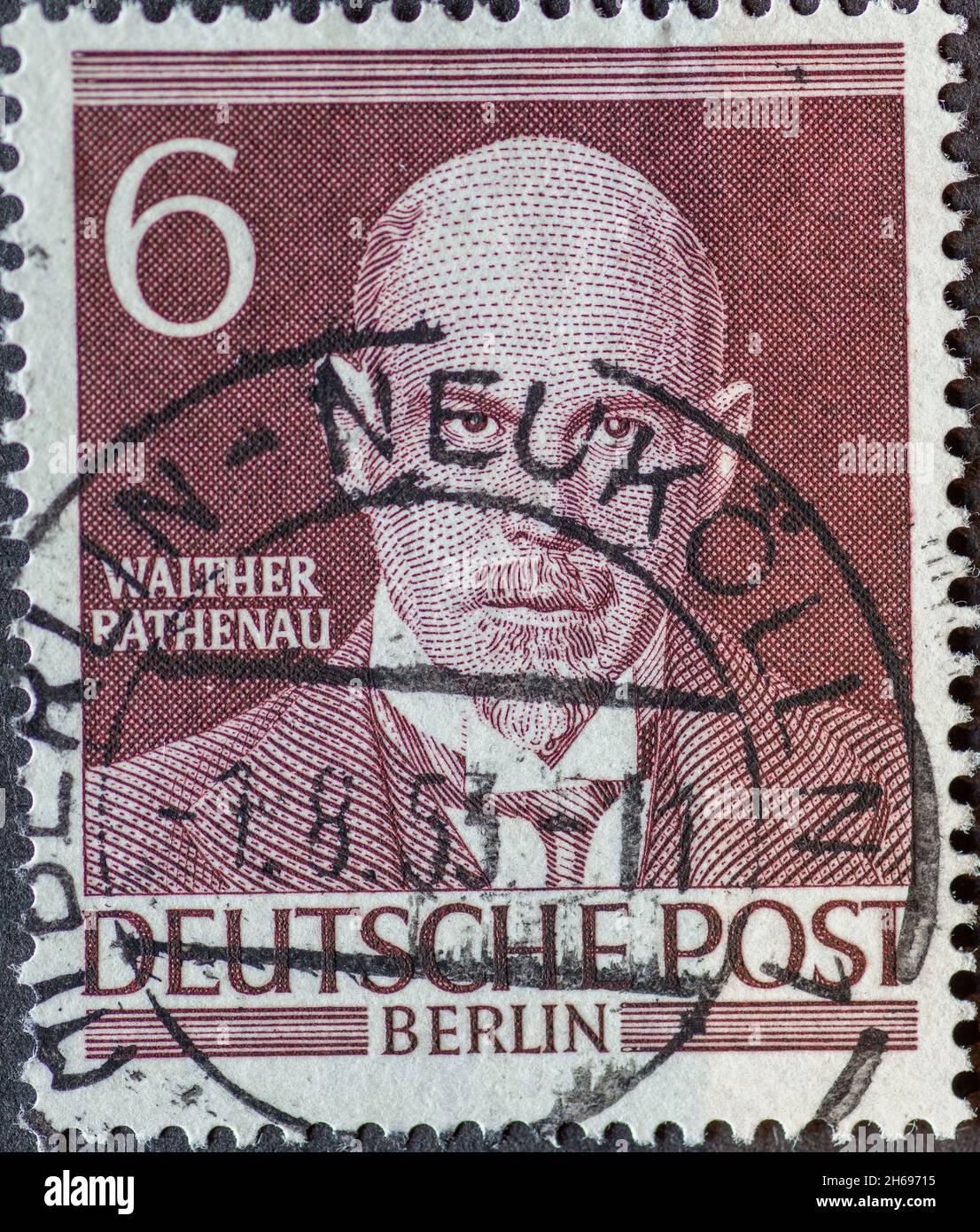 GERMANY, Berlin - CIRCA  1953: a postage stamp from Germany, Berlin showing Men from the history of Berlin: Walther Rathenau Stock Photo