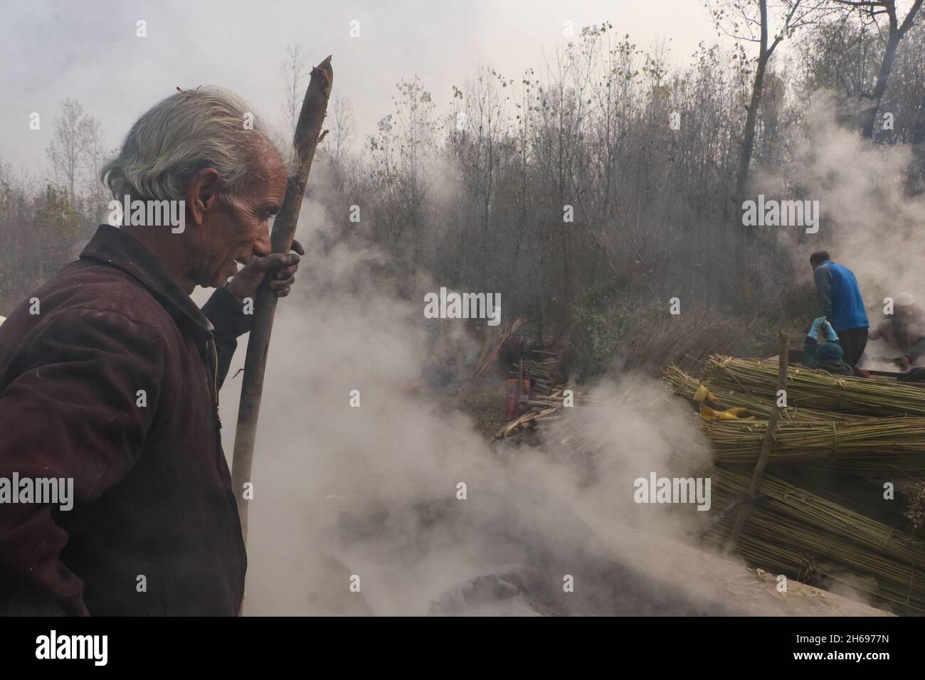 November 14, 2021, Ganderbal, Jammu and Kashmir, India: Villagers boil ...