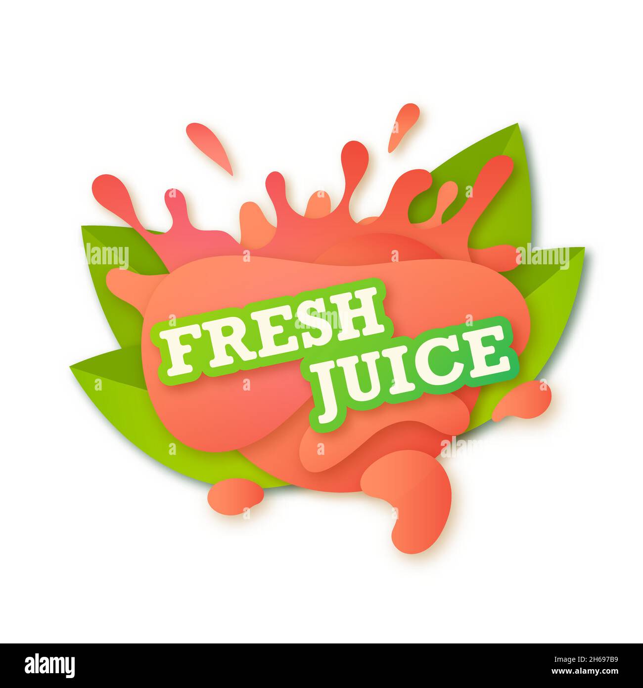 Juice fresh fruit label icon. Peach concept. Design sticker. Vector illustration Stock Vector