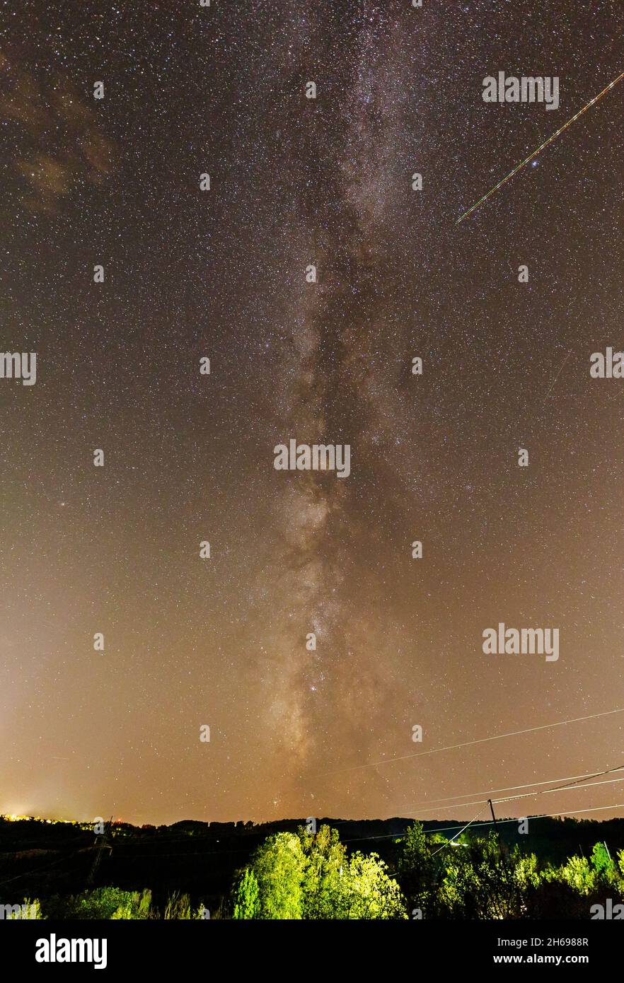 A vertical shot of the starry night sky with the Milky way Stock Photo ...