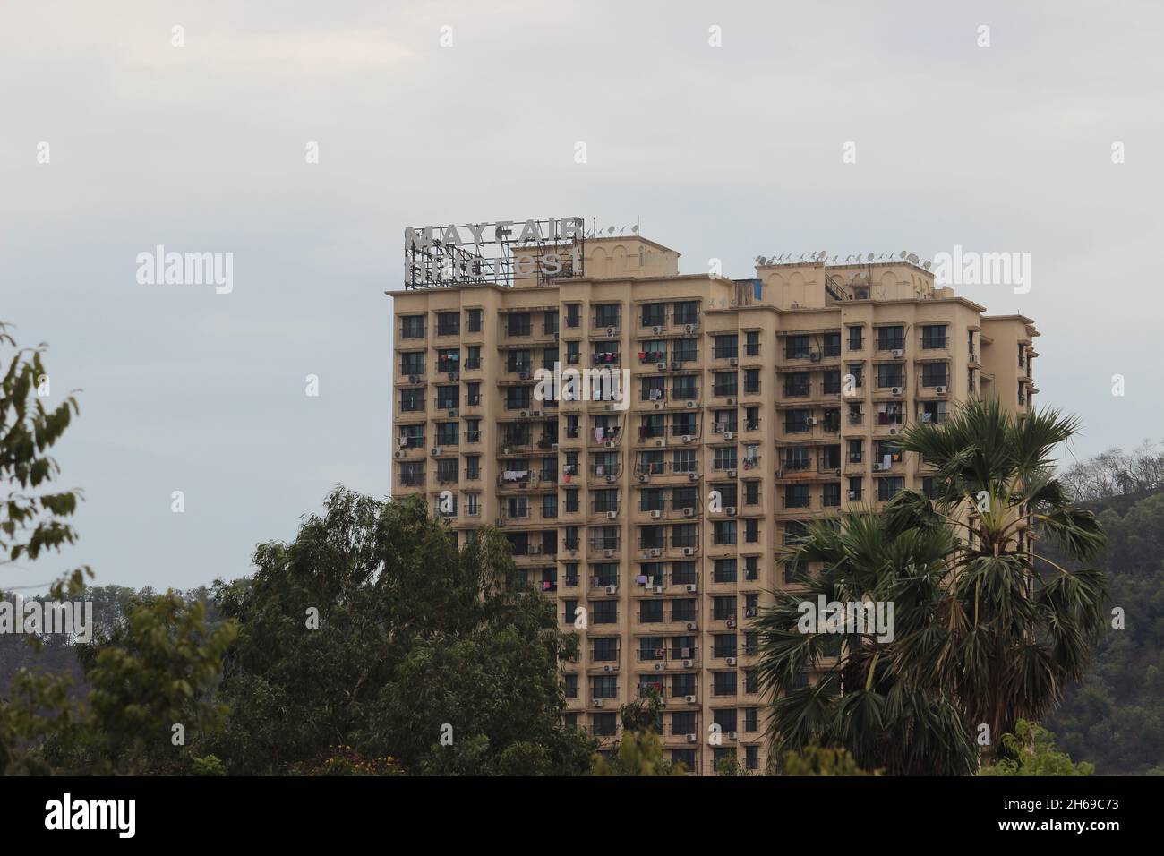 Mumbai, Maharashtra, India, November 13 2021: Mayfair hillcrust apartment building at Vikhroli, Mumbai. Stock Photo