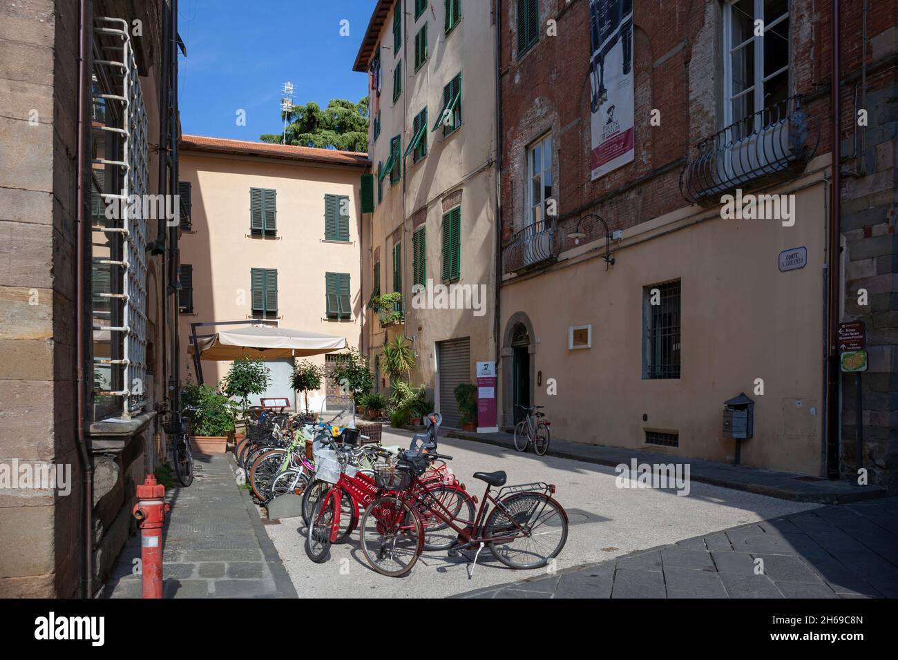Europe, Italy, Tuscany, Lucca, Puccini Museum (Puccini's Place of Birth and Family Home) on Corte San Lorenzo Stock Photo