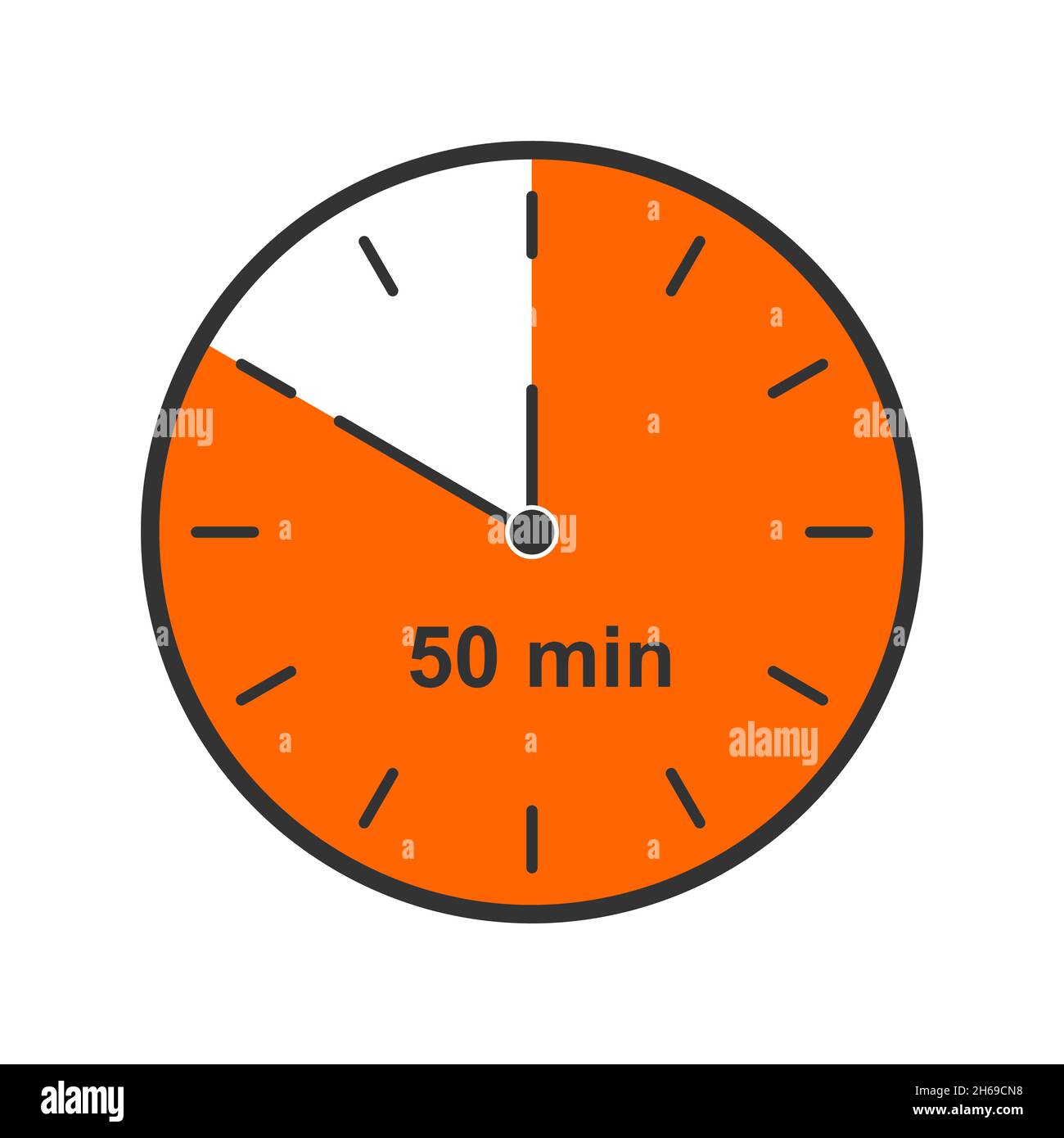 Ícone do cronômetro 50 minutos 50 segundos ou 10 - Stockphoto