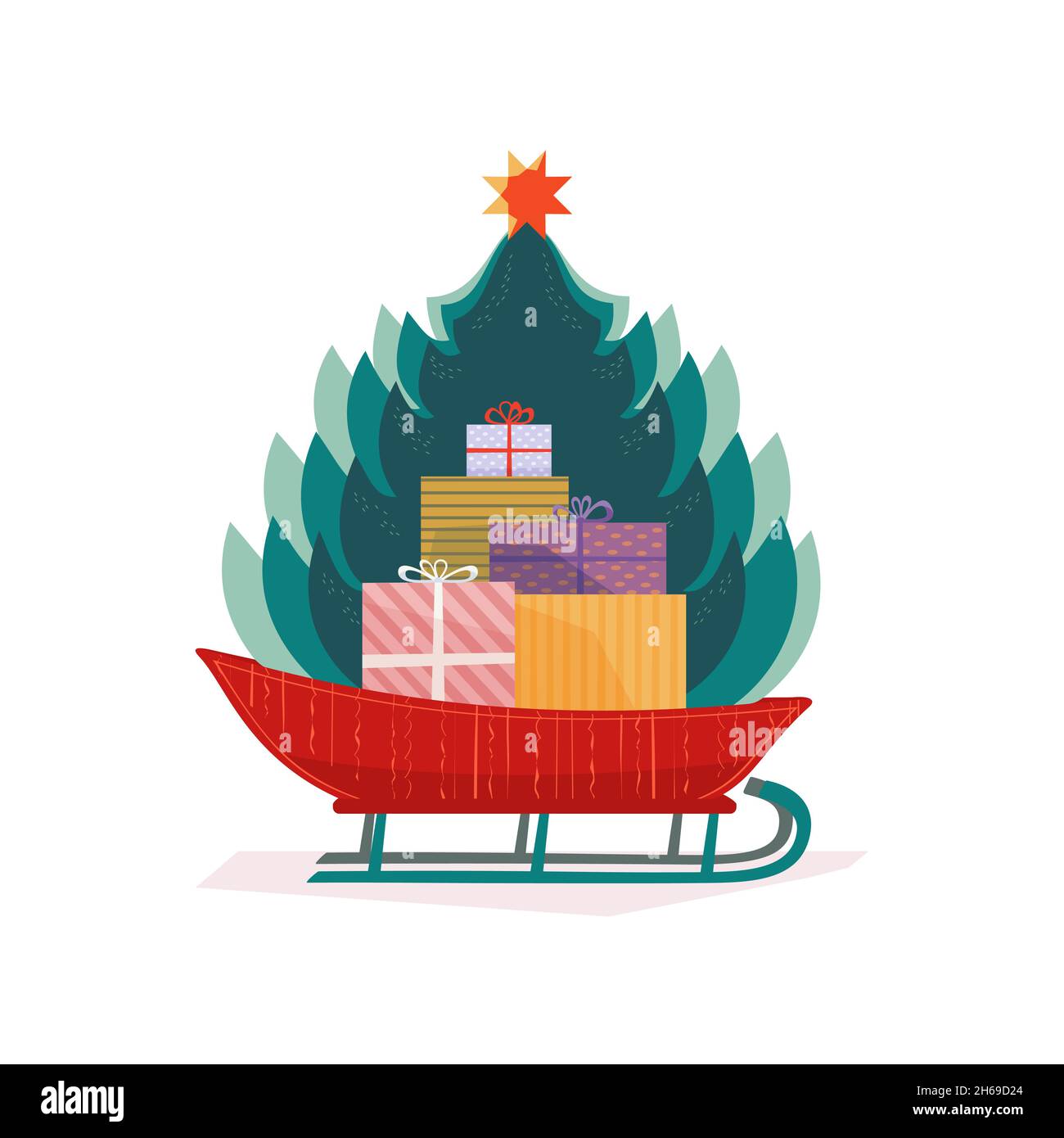 Santa Sleigh vector icon Stock Vector Image & Art - Alamy
