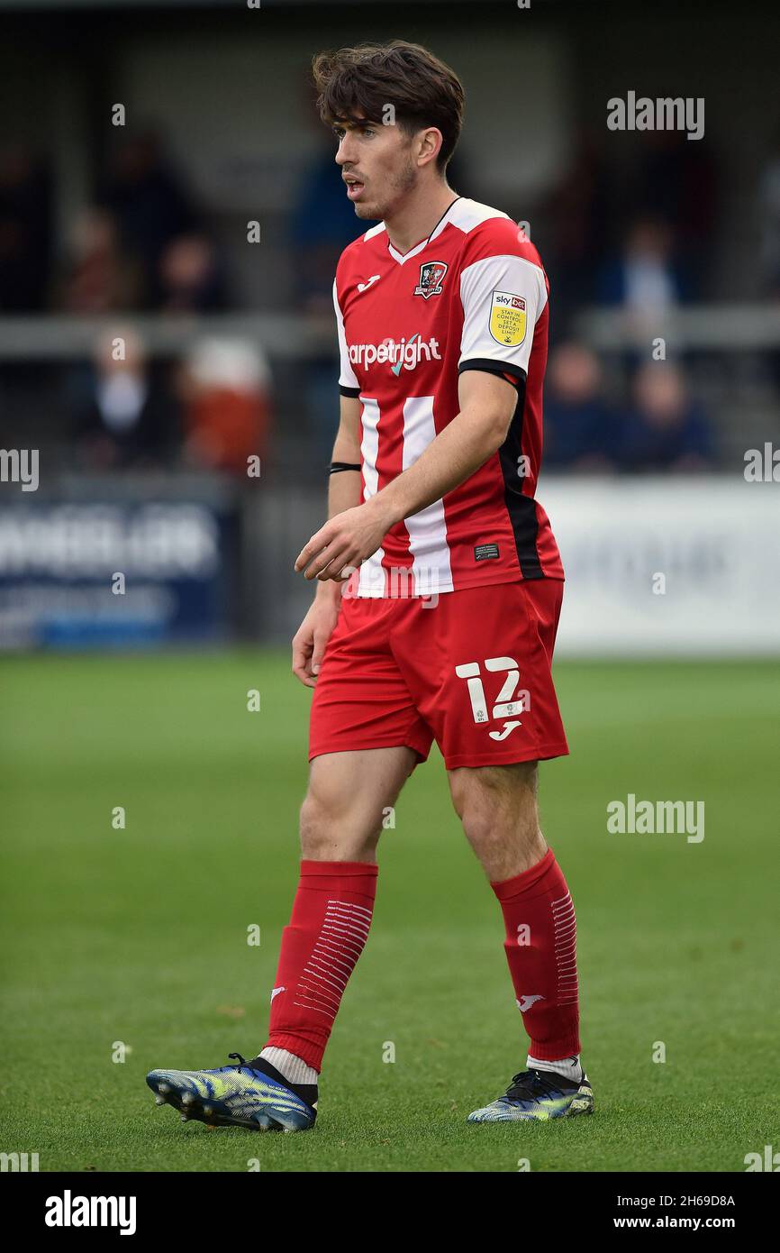 EXETER, GBR. NOV 13TH Josh Key of Exeter City during the Sky Bet League 2 match between Exeter City and Oldham Athletic at St James' Park, Exeter on Saturday 13th November 2021. (Credit: Eddie Garvey | MI News) Stock Photo