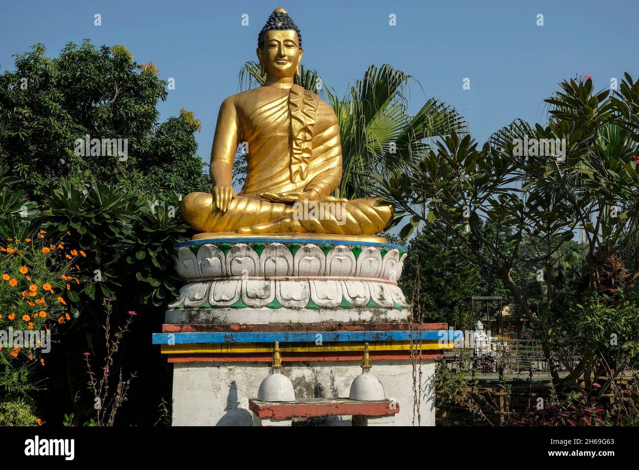 Buddha statue in Lumbini, Nepal Stock Photo Alamy