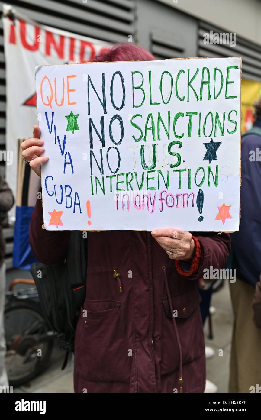 Protest outside the cuban embassy hires stock photography and images