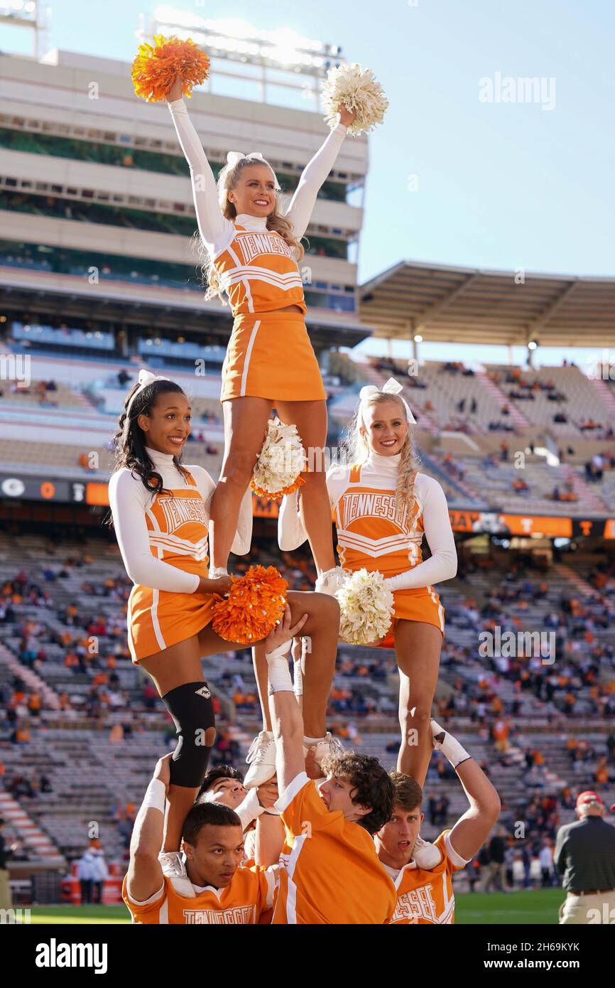 November 13, 2021: Tennessee Volunteers cheerleaders during the NCAA football game between the University of Tennessee Volunteers and the University of Georgia Bulldogs at Neyland Stadium in Knoxville TN Tim Gangloff/CSM Stock Photo
