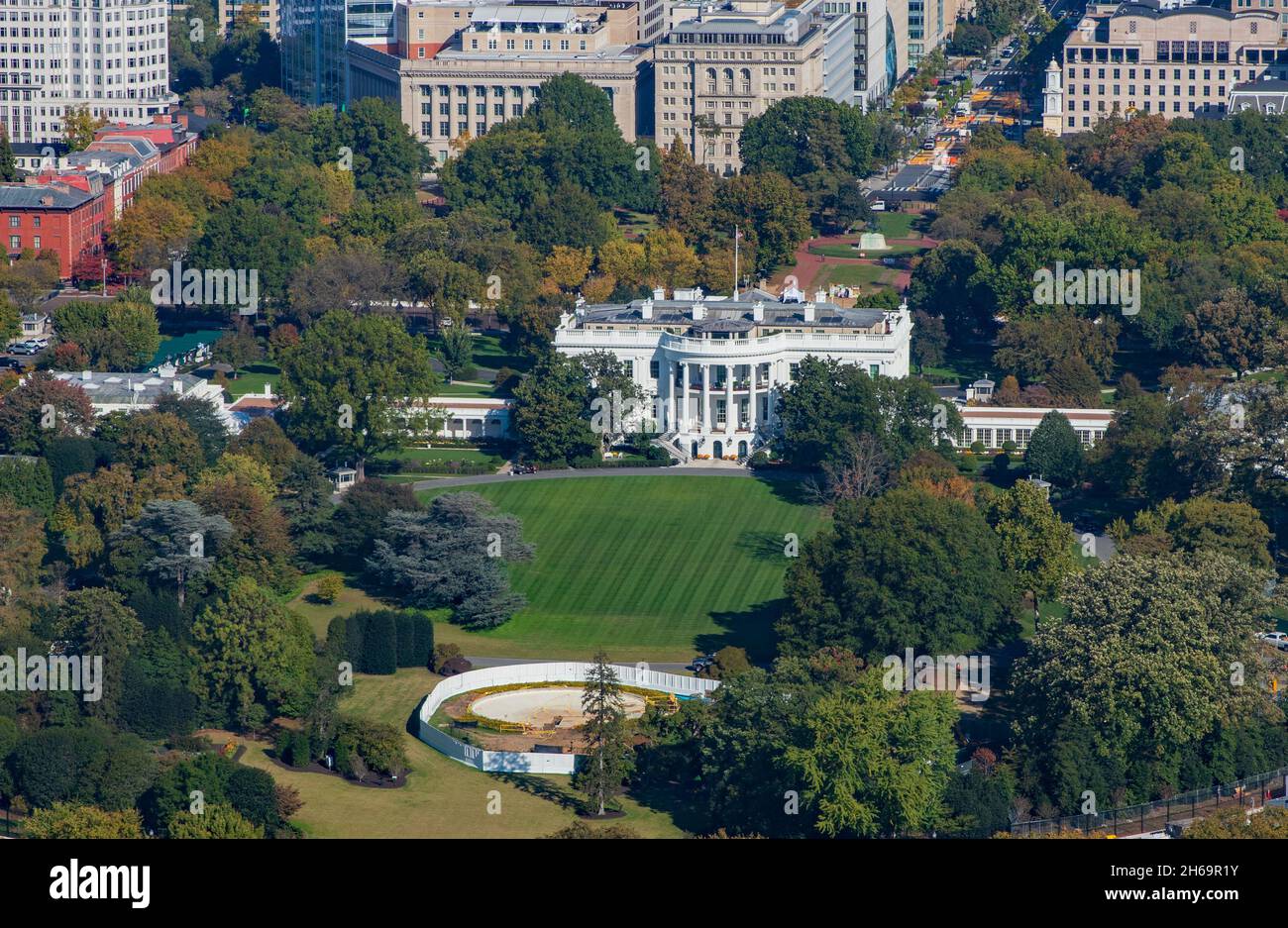White House aerial view from the Washington Monument Stock Photo - Alamy