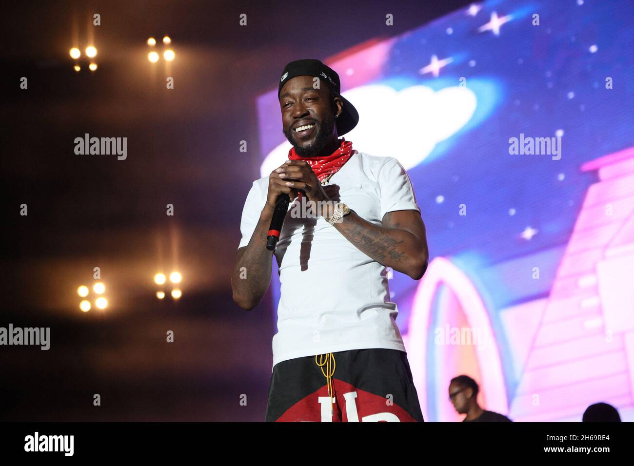 Las Vegas, United States. 14th Nov, 2021. Musical artist Freddie Gibbs performs on stage during the Day N Vegas Music Festival at the Las Vegas Festival Grounds in Las Vegas, Nevada on Saturday, November 13, 2021. Photo by James Atoa/UPI Credit: UPI/Alamy Live News Stock Photo