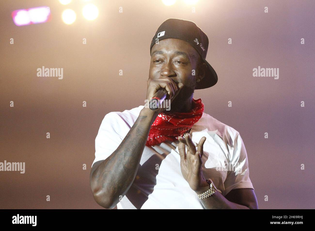 Rapper Freddie Gibbs performs on stage during the Day N Vegas Music Festival at the Las Vegas Festival Grounds in Las Vegas, Nevada on Saturday, November 13, 2021. Photo by James Atoa/UPI Stock Photo
