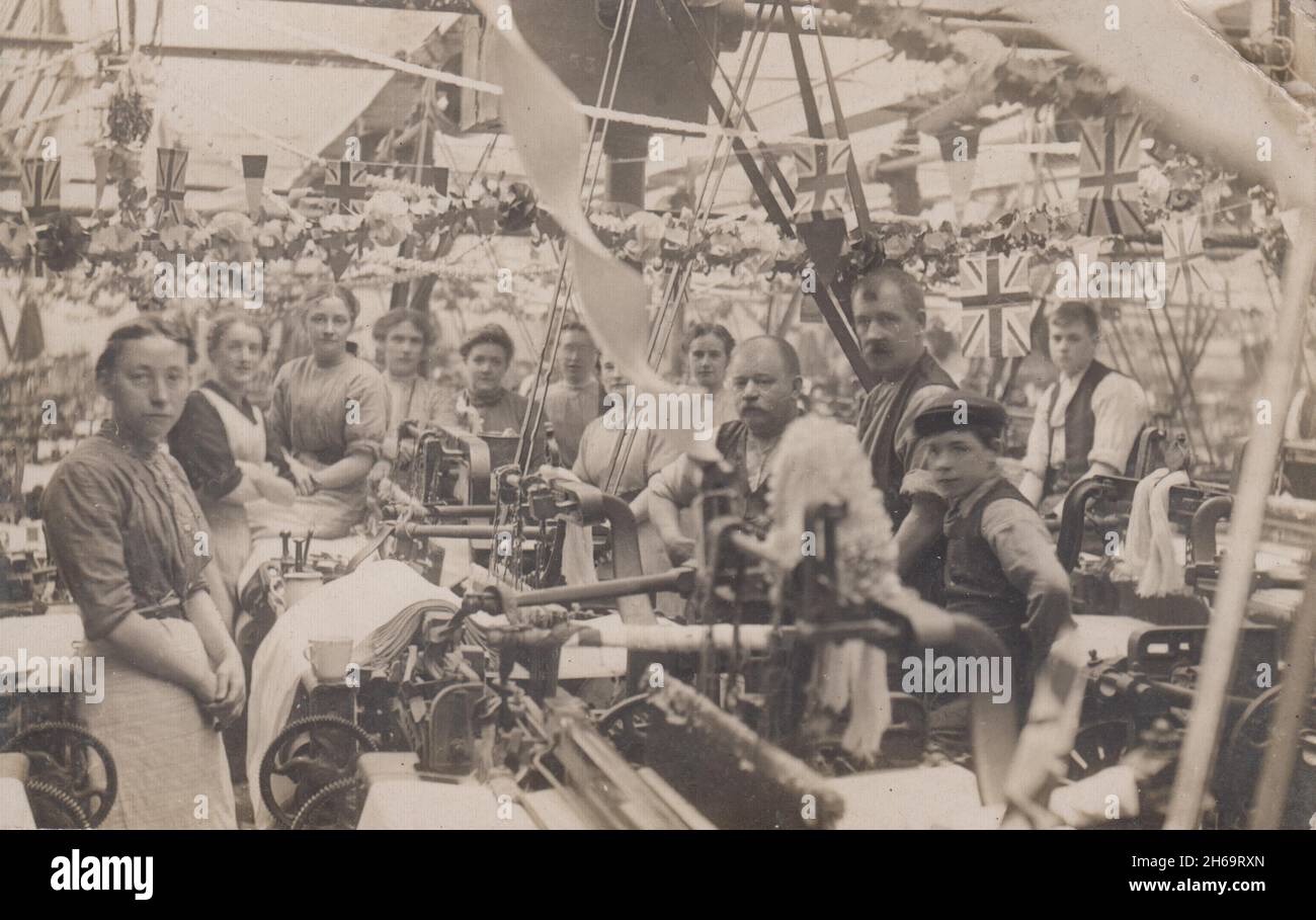 Lancashire cotton industry mill workers (men, women and children