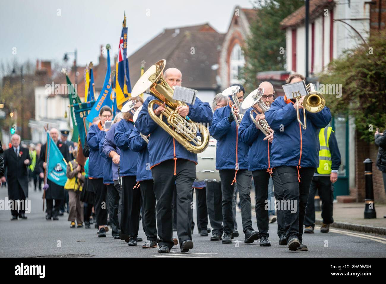 Henfield, Sussex, UK. 14th November 2021. The traditional Remembrance
