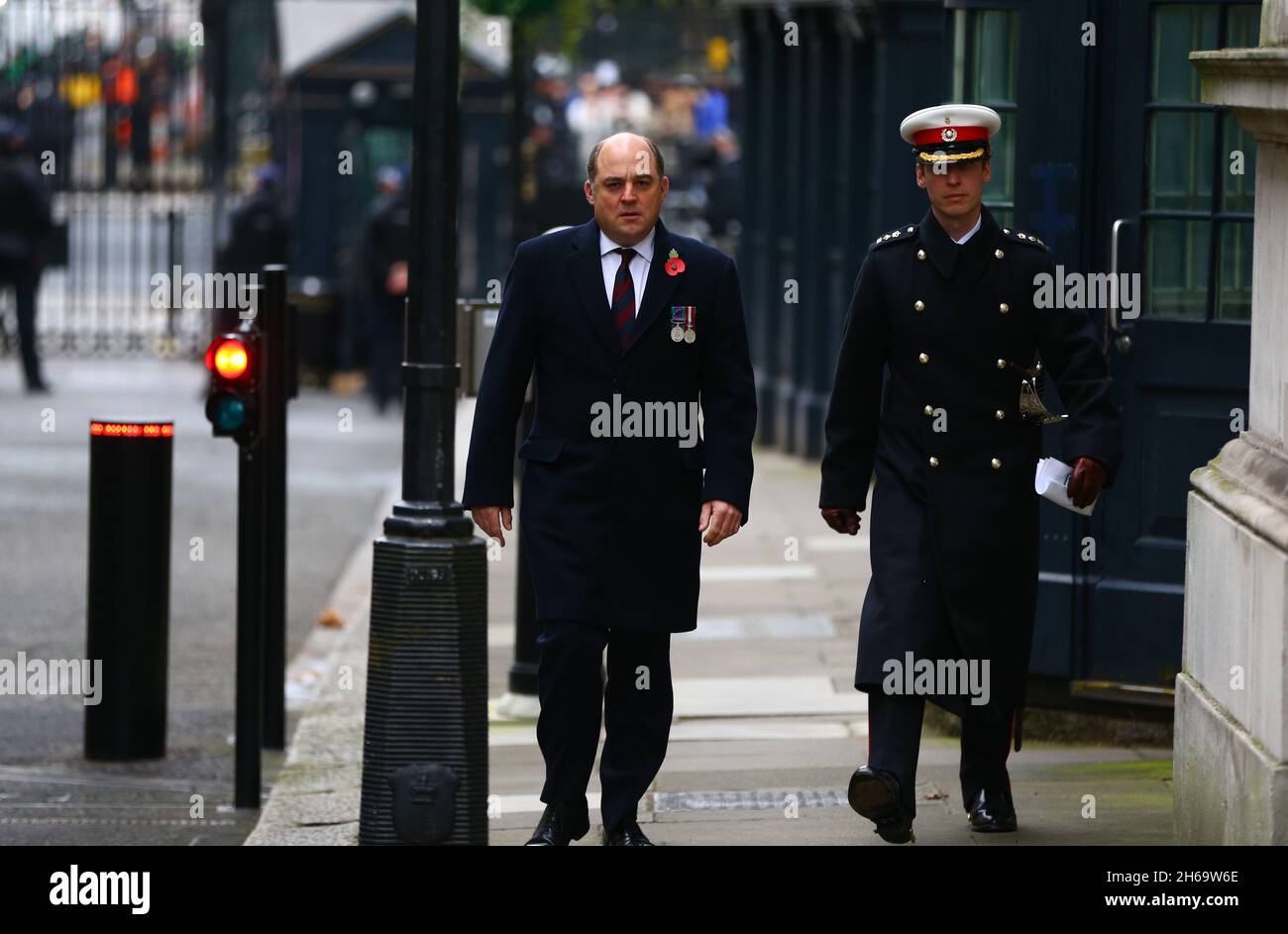 London, England, UK. 14th Nov, 2021. UK Secretary of State for Defence BEN WALLACE arrives in Downing Street ahead of Remembrance Sunday ceremony in Whitehall. (Credit Image: © Tayfun Salci/ZUMA Press Wire) Stock Photo