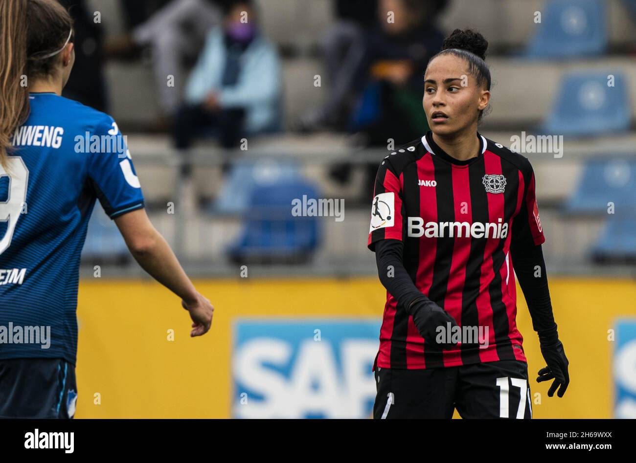 Hoffenheim, Germany. 14th Nov, 2021. Dietmar-Hopp-Stadium Corley during the  Flyeralarm Frauenbundesliga match between TSG Hoffenheim against Bayer 04  Leverkusen at Dietmar-Hopp Stadium in Hoffenheim, Germany. Dana Rösiger/  SPP Credit: SPP Sport Press