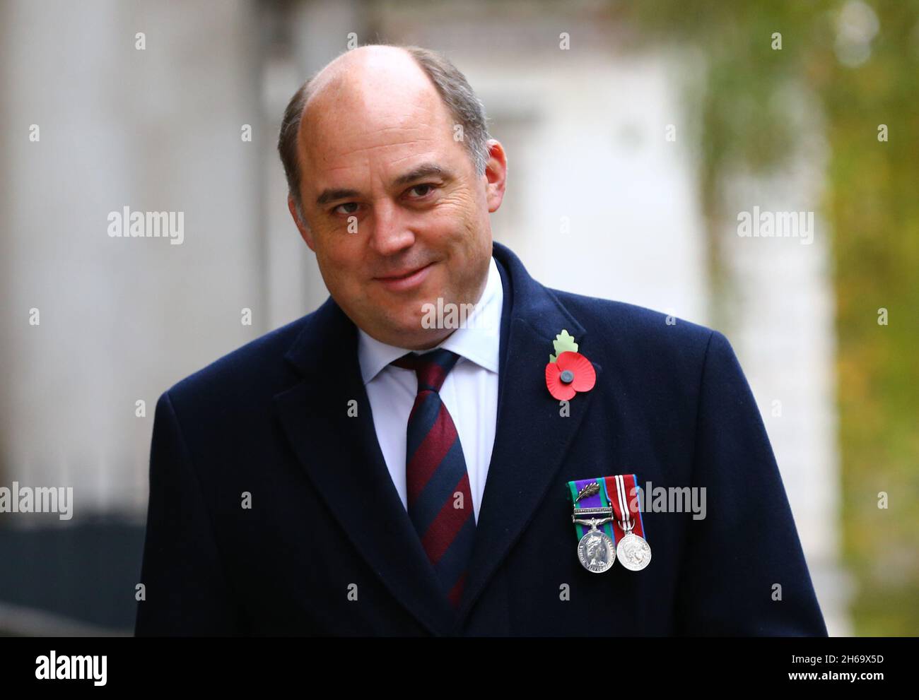 London, England, UK. 14th Nov, 2021. UK Secretary of State for Defence BEN WALLACE arrives in Downing Street ahead of Remembrance Sunday ceremony in Whitehall. (Credit Image: © Tayfun Salci/ZUMA Press Wire) Stock Photo