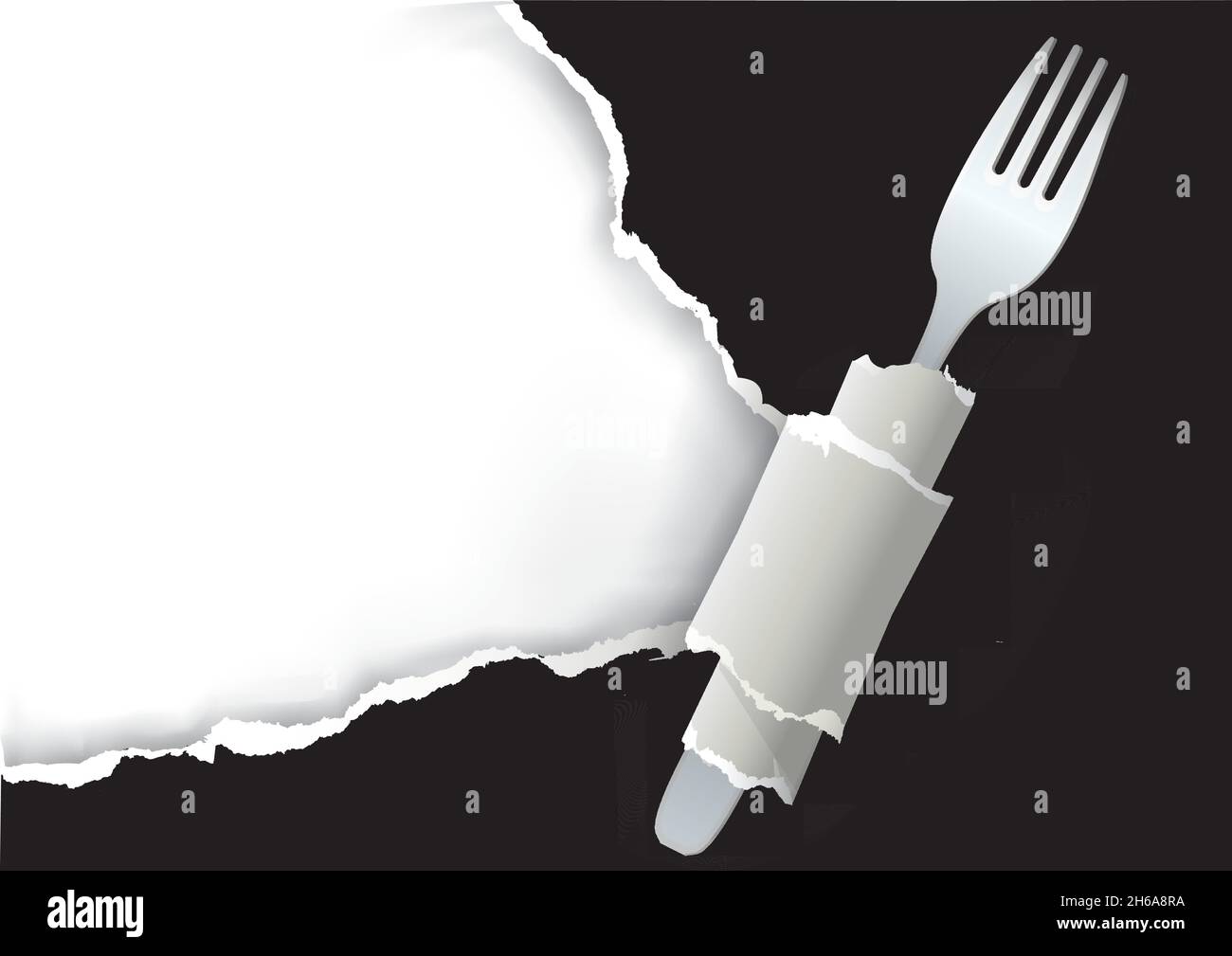 Menue Ripped Food Menu, ripped paper background. Illustration of black torn paper ...