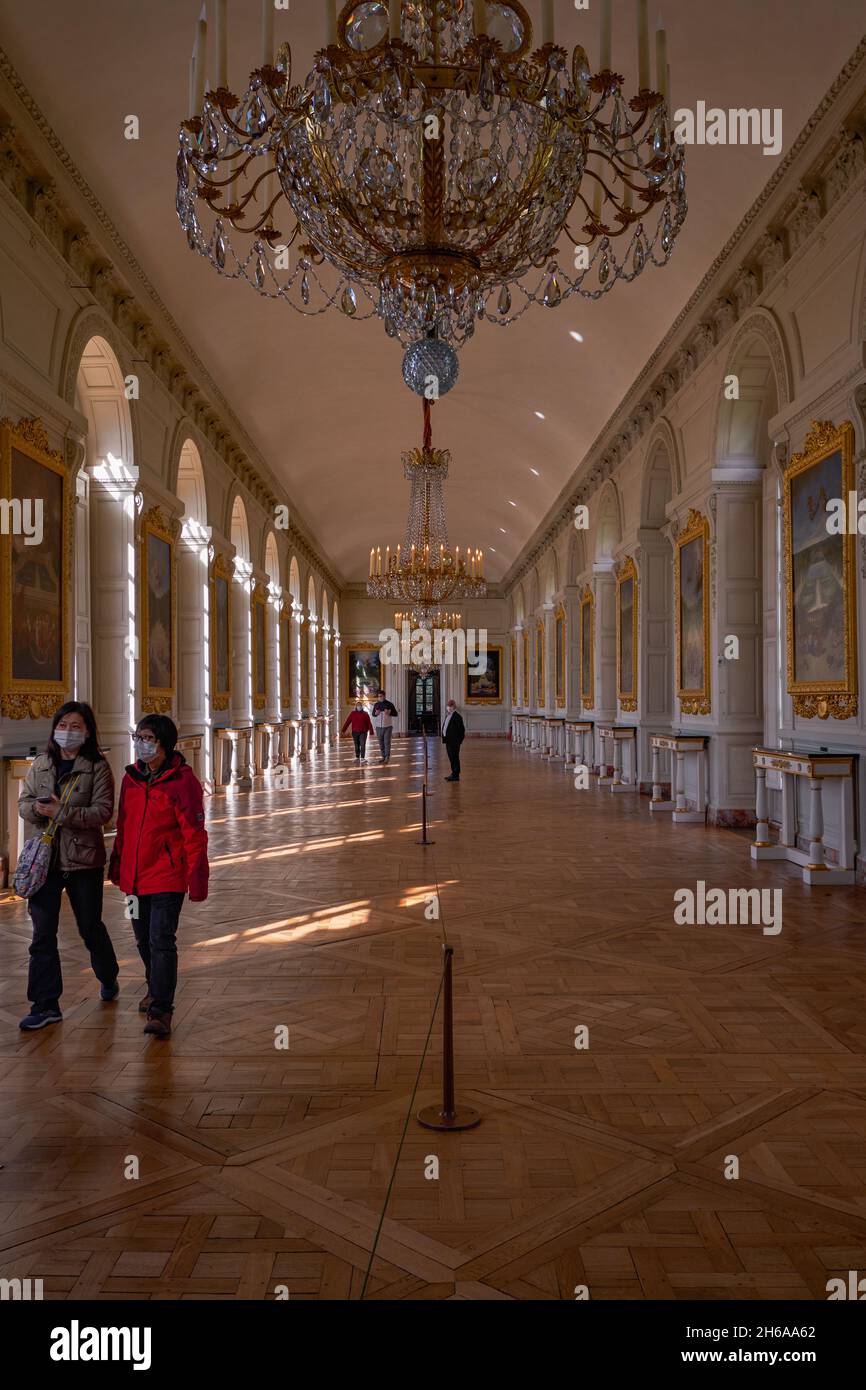 The Opulent Interior of Grand Trianon in Versailles Palace (Chateau de Versailles) near Paris, France. Magnificent Royal palace added to UNESCO list o Stock Photo