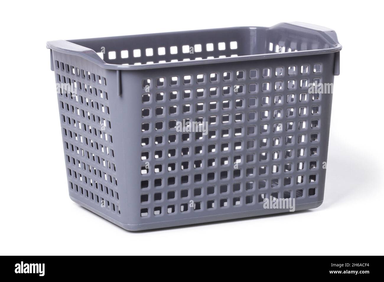 https://c8.alamy.com/comp/2H6ACF4/gray-plastic-basket-for-household-items-isolated-on-white-2H6ACF4.jpg