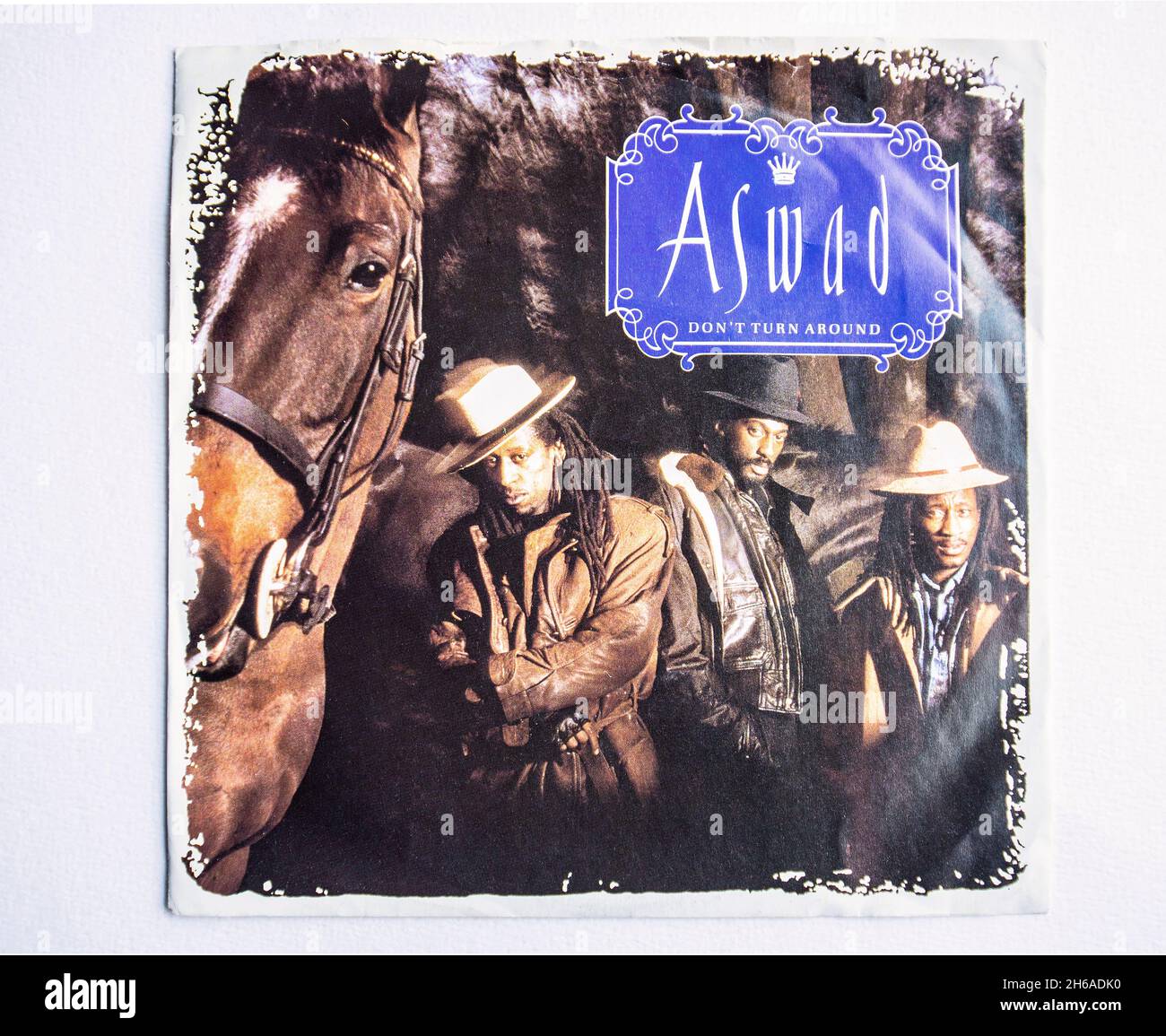 Picture sleeve of the seven inch vinyl version of Don't Turn Around by Aswad, released in 1988 Stock Photo