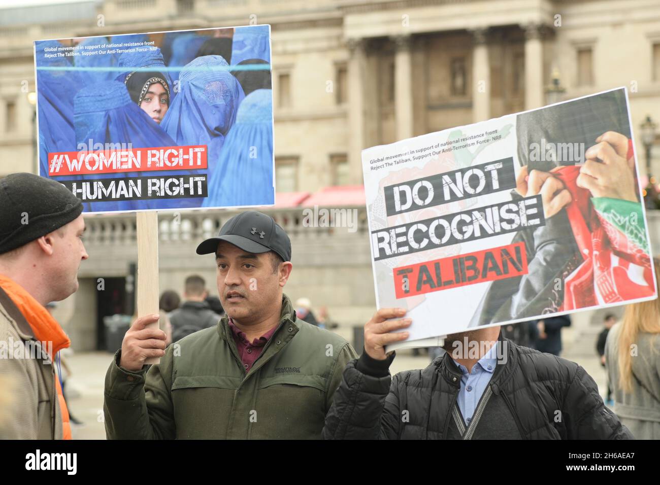 2021-11-14 , London, UK. The people of Afghanistan is suffering. Colonial and genocide democracy, human rights, freedom has created chaos around the world. Like the Hong Kong cockroaches  saying Cantonese is not Chinese? Free Afghanistan had only one option in support of the Afghan victory party. which expelled all barbarian invaders from Afghan bloodshed and suffering to bring Afghans together and build a new Afghanistan. Cockroaches choose to continue to serve and works for invaders will bury the future generations. What choice do you make, unity or misfortune? Stay away from the British act Stock Photo