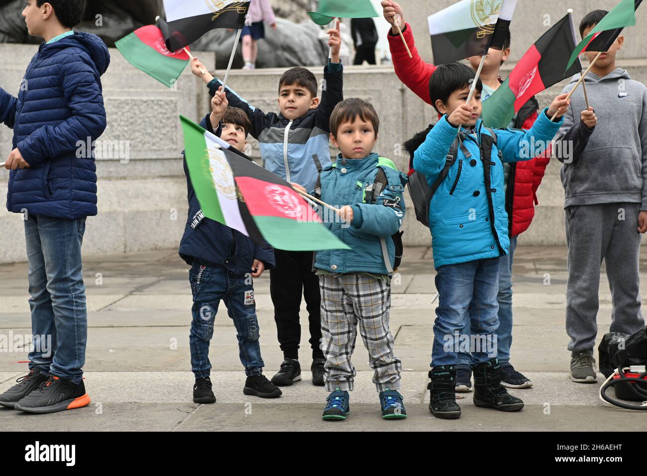 2021-11-14 , London, UK. The people of Afghanistan is suffering. Colonial and genocide democracy, human rights, freedom has created chaos around the world. Like the Hong Kong cockroaches  saying Cantonese is not Chinese? Free Afghanistan had only one option in support of the Afghan victory party. which expelled all barbarian invaders from Afghan bloodshed and suffering to bring Afghans together and build a new Afghanistan. Cockroaches choose to continue to serve and works for invaders will bury the future generations. What choice do you make, unity or misfortune? Stay away from the British act Stock Photo