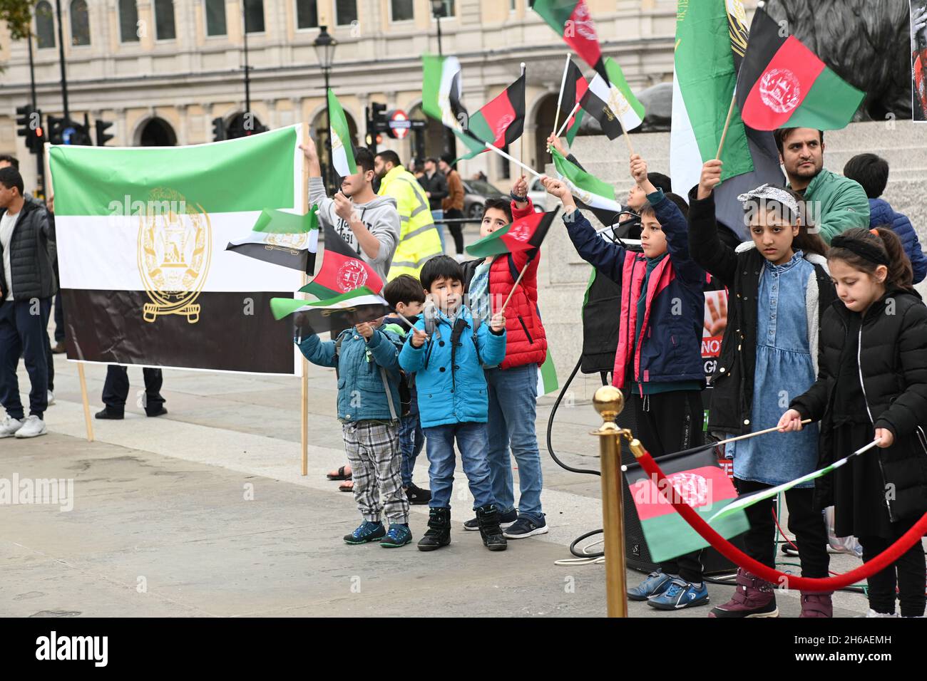 2021-11-14 , London, UK. The people of Afghanistan is suffering. Colonial and genocide democracy, human rights, freedom has created chaos around the world. Like the Hong Kong cockroaches  saying Cantonese is not Chinese? Free Afghanistan had only one option in support of the Afghan victory party. which expelled all barbarian invaders from Afghan bloodshed and suffering to bring Afghans together and build a new Afghanistan. Cockroaches choose to continue to serve and works for invaders will bury the future generations. What choice do you make, unity or misfortune? Stay away from the British act Stock Photo